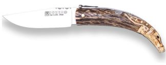 1201360 - COLTELLO CON MANICO A PUNTA DI CERVO INTAGLIATO A MANO, LAMA 8 CM. - JOKER NC141