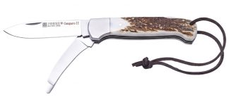 1201361 - COLTELLO CANGURO II MULTIUSO CON MANICO IN CORNO DI CERVO LAMA 8,5 CM PESO 155 GR - JOKER NC127