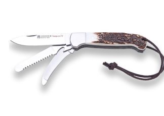 1201378 - COLTELLO MULTIUSO CANGURO IV CON MANICO IN CORNO DI CERVO LAMA 8,5 CM PESO 200 GR - JOKER NC128