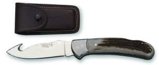 1201535 - COLTELLO JOKER CON SCUOIATORE CON MANICO IN CORNO DI CERVO LAMA 9 CM PESO 135 GR - JOKER NC50