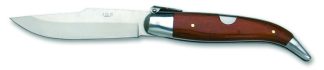 1203033 - COLTELLO TASCABILE CON MANICO LEGNO ROSSO TESTINA ALLUMINIO LAMA 10 CM - JKR144