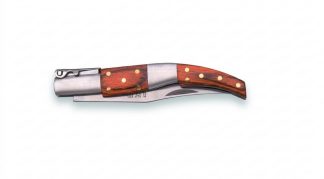 1203060 - COLTELLO TASCABILE CON MANICO LEGNO ROSSO VIROLA ACCIAO INOX LAMA 7 CM - JKR300