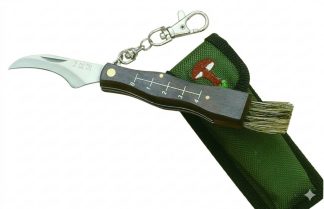 1203077 - COLTELLO PER FUNGHI CON MANICO LEGNO C/FODERO CORDURA LAMA 5,5 CM - JKR31