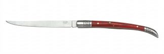 1203112 - COLTELLO STILETTO VIROLA ACCIAIO INOX CON MANICO LEGNO ROSSO LAMA 9 CM - JKR169