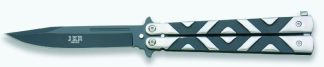 1203129 - COLTELLO BUTTERFLY CON MANICO IN ALLUMINIO LAMA INOX 10,5 CM - JKR349
