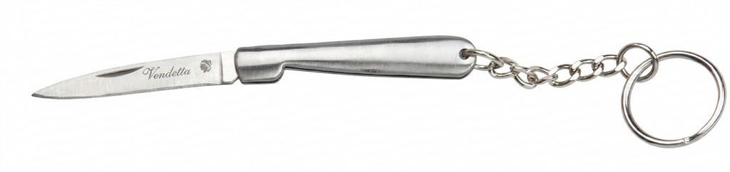 1203137 - COLTELLO PORTACHIAVI CON MANICO INOX LAMA 4 CM - JKR239