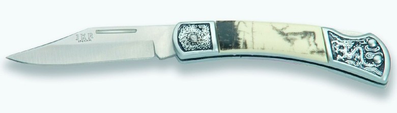 1203141 - COLTELLO TASCABILE CON MANICO DISEGNO CERVO LAMA 7,0 CM - JKR111