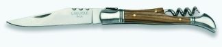 1203161 - COLTELLO CON MANICO OLIVO VIROLA INOX CON CAVATAPPI LAMA 10 CM - JKR175