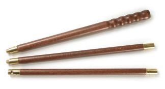 1301160 - BACCHETTONE PER FUCILE IN LEGNO A 3 PZ VERNICIATO SCURO, TIPO INGLESE