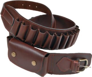 1706023 - CARTUCCERA IN PELLE CON TASCA LATERALE PORTA RADIO O CELLULARE CAL. 12 - ART. CA02 12