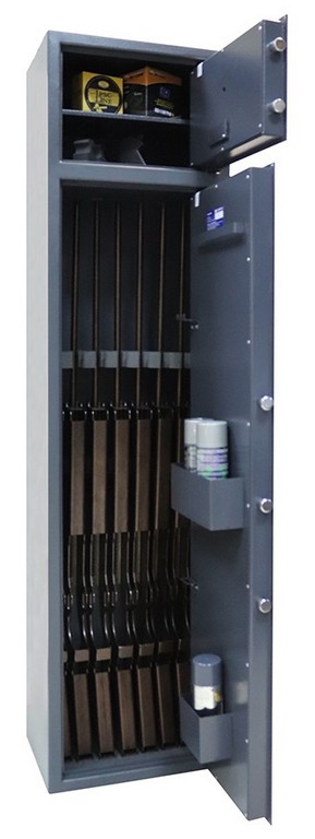 2301017 - CASSAFORTE/ARMADIO BLINDATO MOD. G170KK - 7 POSTI FUCILI CON OTTICA - CM 170X43X32 - COL. ANTRACITE - KG 85 - CON TESORETTO - GRIFFON