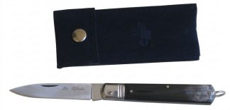 2501001 - COLTELLO SFILATO MANICO CORNO CON TESTA INOX CM 17