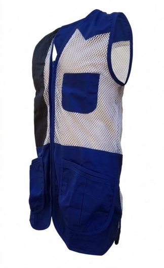 2901003 - GILET DA TIRO SPORTING - COL. BLU E BIANCO - CON RIPORTO SU SPALLA - TG M ALLA 3XL - MARTIDEN - SAG NATURE