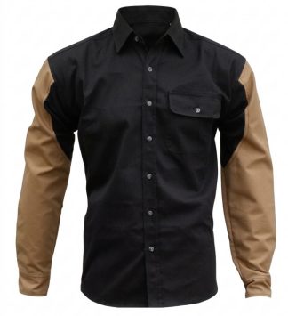 2901017 - CAMICIA MILETTO CON MANICHE RINFORZATE ED IDROREPELLENTI - COL. NERA/BEIGE - TG S ALLA  3XL - LA NUOVA REGINA - SAG NATURE