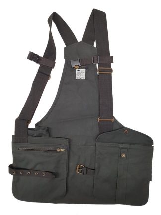 2901020 - TRISACCA CERATA LIGHT - 100% COTONE - COL. VERDE E 2 AMPIE TASCHE CON ZIP OTTONE INTERNE E SUPPORTO REGOL. TRA LE BRETELLE - TG M/L - XL/XXL - LA NUOVA REGINA - SAG NATURE