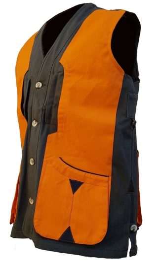 2901044 - GILET TERMINIO IN CANVAS LEGGERO - COL. VERDE E COTONE CERATO ORANGE - TG S ALLA 4XL - LA NUOVA REGINA - SAG NATURE