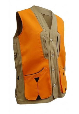 2901050 - GILET TERMINIO IN CANVAS LEGGERO - COL. BEIGE E COTONE ORANGE - TG S ALLA 4XL - LA NUOVA REGINA - SAG NATURE