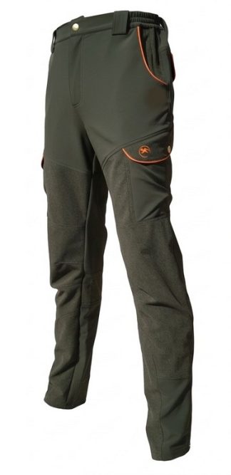 2901077 - PANTALONE IN TESSUTO ELASTICO E RINFORZO SULLE GAMBE - COLORE VERDE - TG 42 ALLA TG 64 - LA NUOVA REGINA - SAG NATURE