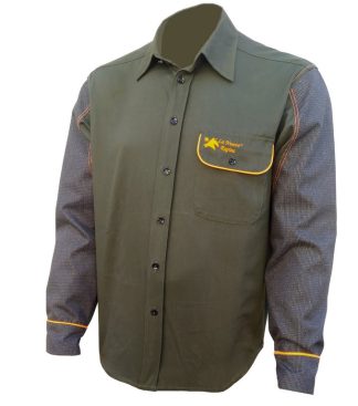 2901079 - CAMICIA SUPREME 100% COTONE CON RIPORTO IN KEVLAR SU MANICHE - COLORE VERDE - TG XS ALLA 5XL - LA NUOVA REGINA - SAG NATURE