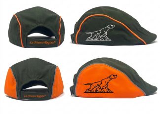2903006 - CAPPELLO COPPOLA CON RICAMO POINTER - VERDE O VERDE E ARANCIONE - LA NUOVA REGINA