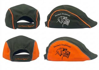 2903012 - CAPPELLO COPPOLA CON RICAMO TESTA DEUTSCH DRAHTHAAR - VERDE O VERDE ARANCIONE - LA NUOVA REGINA