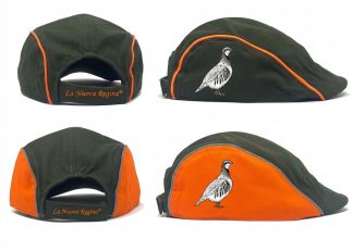 2903018 - CAPPELLO COPPOLA CON RICAMO COTURNICE - VERDE O VERDE ARANCIONE - LA NUOVA REGINA