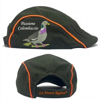 2903020 - CAPPELLO COPPOLA CON RICAMO COLOMBACCIO - COLORE VERDE - LA NUOVA REGINA