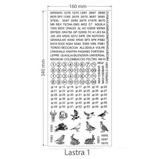 3301049 - LASTRA TIMBRI 1,2,3,4,5,6 - IDEALI PER CAL 12, 20 E 28 - GAEP