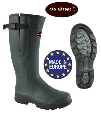 3901001 - STIVALE GINOCCHIO NEW OSLO IN CAUCCIU VERDE SCURO CON INTERNO IN COTONE - PESO 1,125 KG - DA N 38 AL N 48 - SAG NATURE