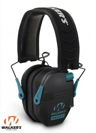 4201049 - CUFFIA ELETTRONICA RAZOR - PROFILO BASSO - COLORE NERO INSERTI TEAL - GWP-RSEM-TL - WALKER'S