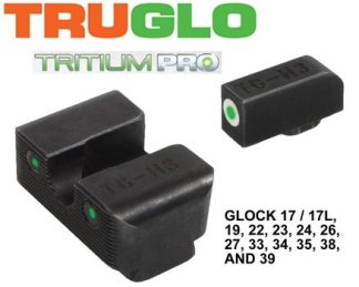 0806307 - SET MIRINO E TACCA DI MIRA AL TRITIUM PRO PER PISTOLE GLOCK 17,17L,19,22,23,24,26,27,33,34,35,38,39 - TG231G1W - TRUGLO