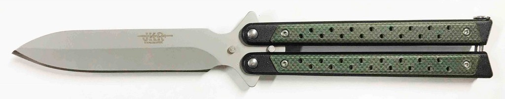 1203236 - COLTELLO BUTTERFLY CON MANICO IN FIBRA LAMA 10,5 CM - JKR642