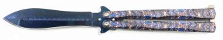 1203237 - COLTELLO BUTTERFLY CON MANICO IN ALLUMINIO LAMA 10,5 CM - JKR643