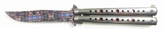 1203240 - COLTELLO BUTTERFLY CON MANICO IN ALLUMINIO LAMA 10,5 CM - JKR646