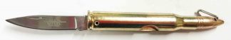 1203251 - COLTELLO TASCABILE CON FORMA BULLET CON MANICO IN ALLUMINIO LAMA ACCIAIO INOX 4,4 CM - JKR671
