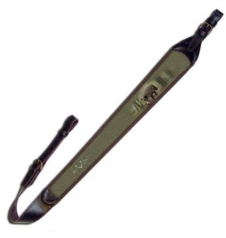1704009 - BRETELLA/CINGHIA DA CARABINA IN CUOIO CON IMBOTTITURA IN NEOPRENE - CM 98 - CINGHIALE - ART. M264-1643