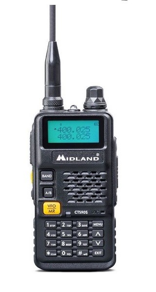 1901002 - RADIO/RICETRASMITTENTE BIBANDA CT590S VHF/UHF - POTENZA 5 WATT - NERO - MIDLAND