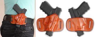 3801003 - FONDINA MASC HOLSTER IN CUOIO NERA O TAN - DX O SX   ART. GF-3010 PARS