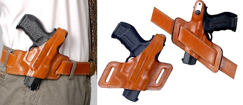 3801016 - FONDINA MASC HOLSTER IN CUOIO NERA O TAN - DX O SX ART. GF-125 TRUVA