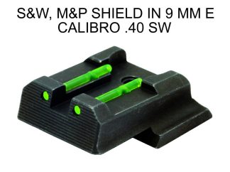5701144 - TACCA DI MIRA IN FIBRA VERDE PER PISTOLA SMITH & WESSON, M&P SHIELD IN 9 MM E CALIBRO .40 SW – HI-VIZ – SW2112-G