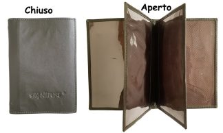 6001016 - PORTADOCUMENTI IN PELLE CON COMPARTI INTERNI 11,7X16,8 CM - SAG NATURE