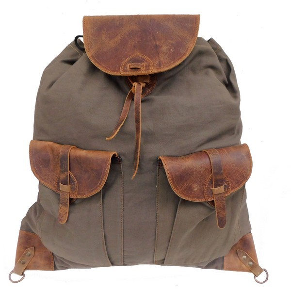 6001020 - ZAINO ALPIN 02 IN PELLE E TESSUTO CANVAS - 54x53 CM - SAG NATURE