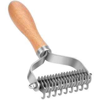 6602007 - CARDATORE CON DOPPIA LAMA INOX - 17 DENTI E 9 DENTI - MANICO LEGNO - LUNGHEZZA TOTALE 17,8 CM - SAG NATURE
