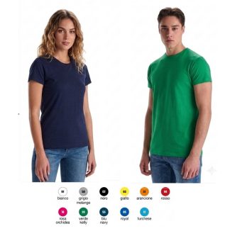 7001003 - T-SHIRT IN 100% COTONE - VARI COLORI - UOMO - DONNA - COMPLETA DI STAMPA A RICHIESTA - MINIMO ORDINABILE 10 PEZZI - UOMO, DONNA - PREZZO SINGOLO