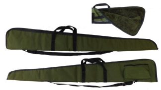 0301058 - FODERO PER FUCILE IN CORDURA VERDE ZIP INTERA IMBOTTITO CON PELLICCIA VERDE, CON TASCA LATERALE, TRACOLLA E BORDO NERO - SAG NATURE