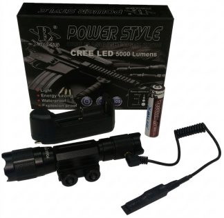 0801128 - TORCIA-LAMPADA COMPLETA DI ATTACCO WEAVER + BATTERIA RICARICABILE 18650 + CARICABATTERIA DA MURO + CONTROLLO REMOTO - LOWCOSTLAMP