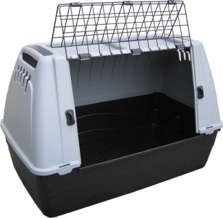 0803031 - TRASPORTINO BRACCO 80 PER CANI GRIGIO/VERDE MIS. 77x43x51H CM - PRODOTTO ACQUISTABILE SOLO CON RITIRO IN SEDE