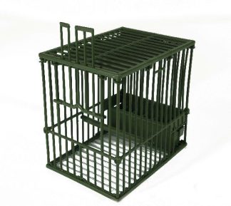 0803036 - GABBIA MINI ALLODOLA ALTA CON TELA CON FONDO INOX 23X17X22H