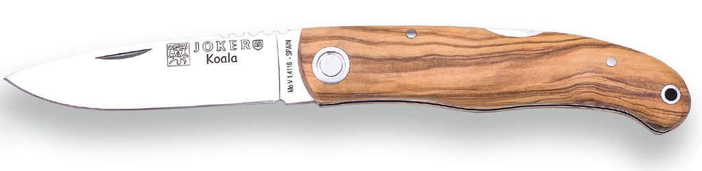 1201114 - COLTELLO TASCABILE KOALA CON MANICO OLIVO LAMA DA 7 CM - JOKER NO124