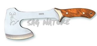 1201151 - ASCIA CON MANICO OLIVO LUNGHEZZA TOTALE 34 CM - PESO 600 GR COMPLETA DI FODERO PELLE - JOKER HO00